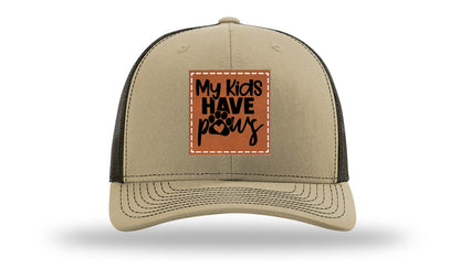 My Kids Have Paws Leather Patch Richardson 112 Hat