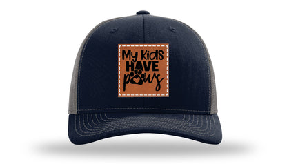 My Kids Have Paws Leather Patch Richardson 112 Hat