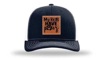 My Kids Have Paws Leather Patch Richardson 112 Hat