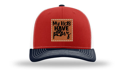 My Kids Have Paws Leather Patch Richardson 112 Hat
