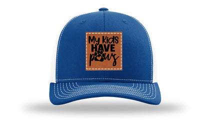 My Kids Have Paws Leather Patch Richardson 112 Hat
