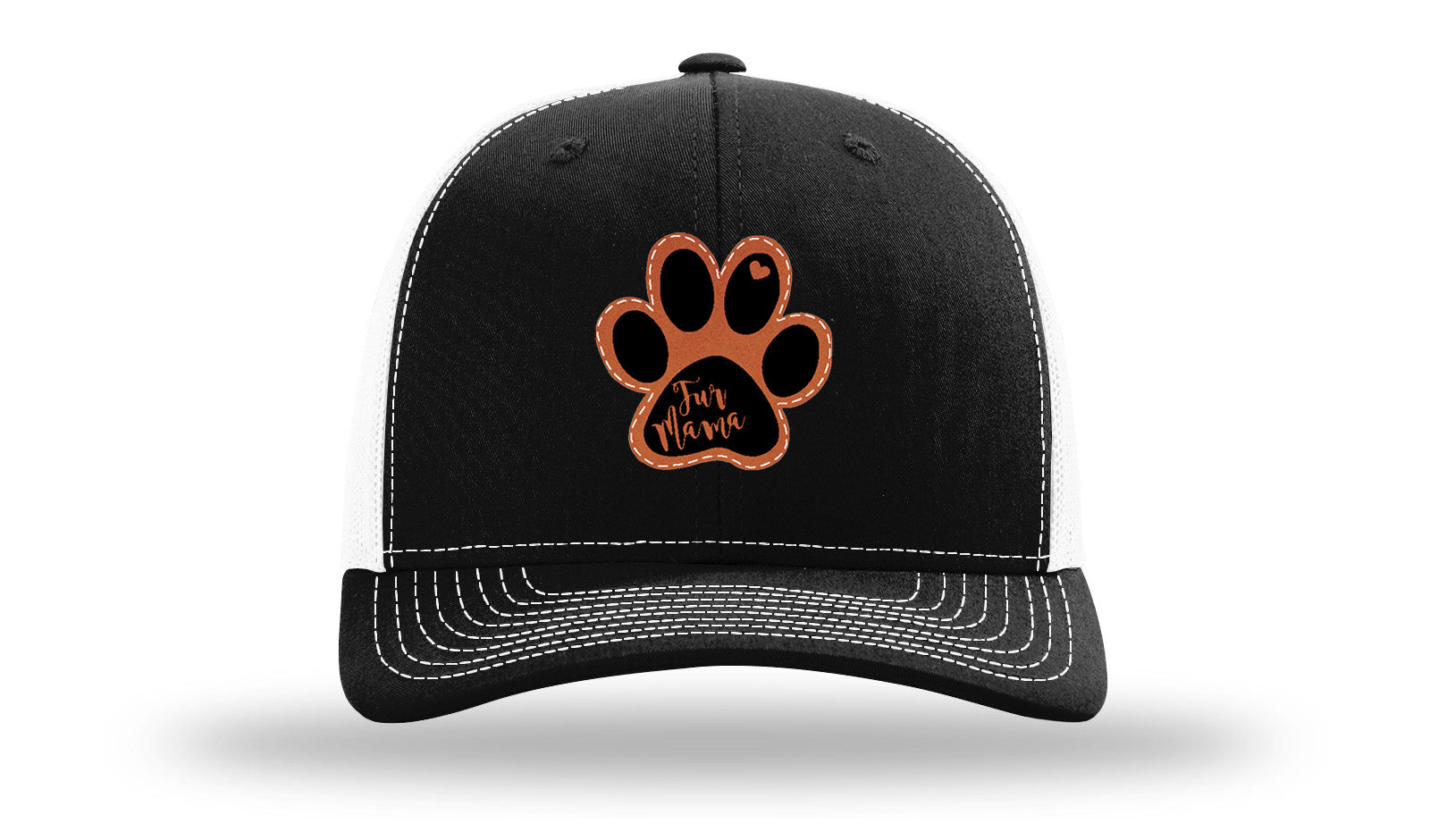 Fur Mama Leather Patch Richardson 112 Hat-Black / White