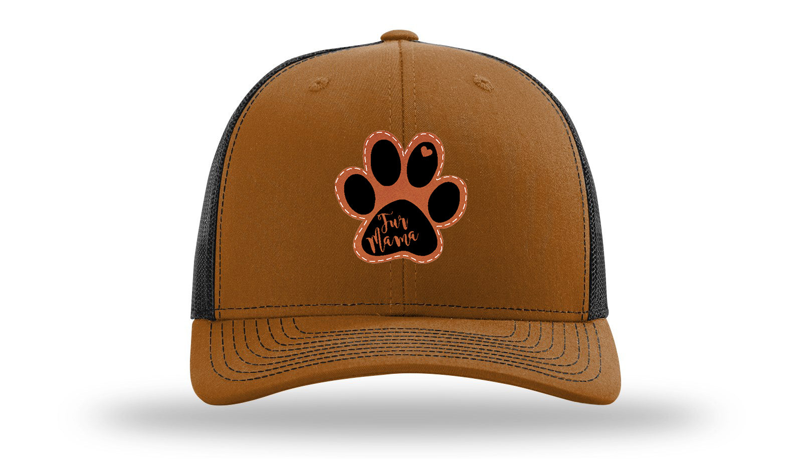 Fur Mama Leather Patch Richardson 112 Hat-Caramel / Black