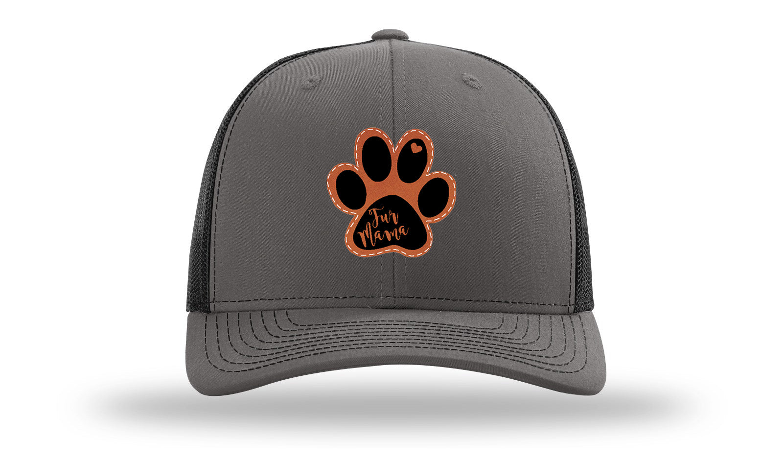 Fur Mama Leather Patch Richardson 112 Hat-Charcoal / Black