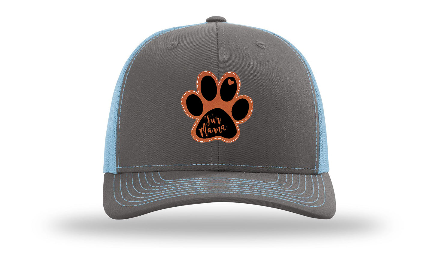 Fur Mama Leather Patch Richardson 112 Hat-Charcoal / Columbia Blue