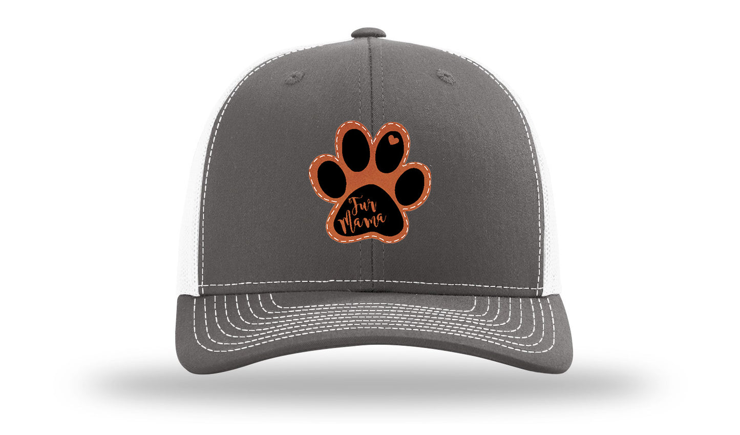 Fur Mama Leather Patch Richardson 112 Hat-Charcoal / White
