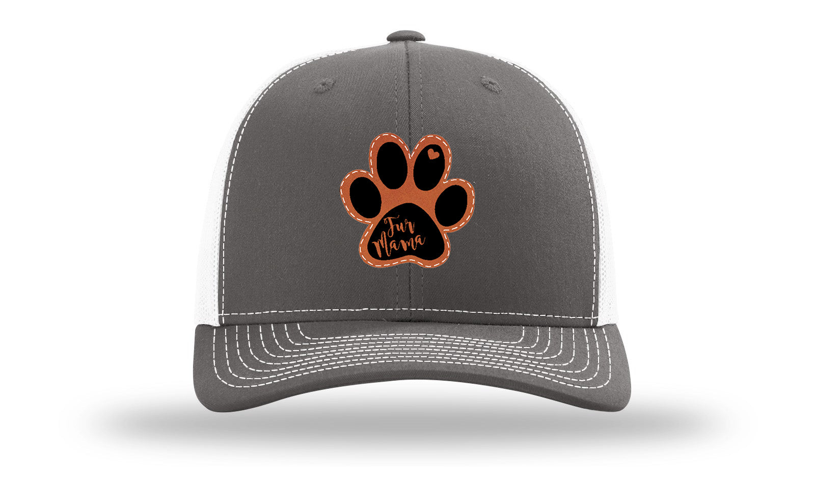 Fur Mama Leather Patch Richardson 112 Hat-Charcoal / White