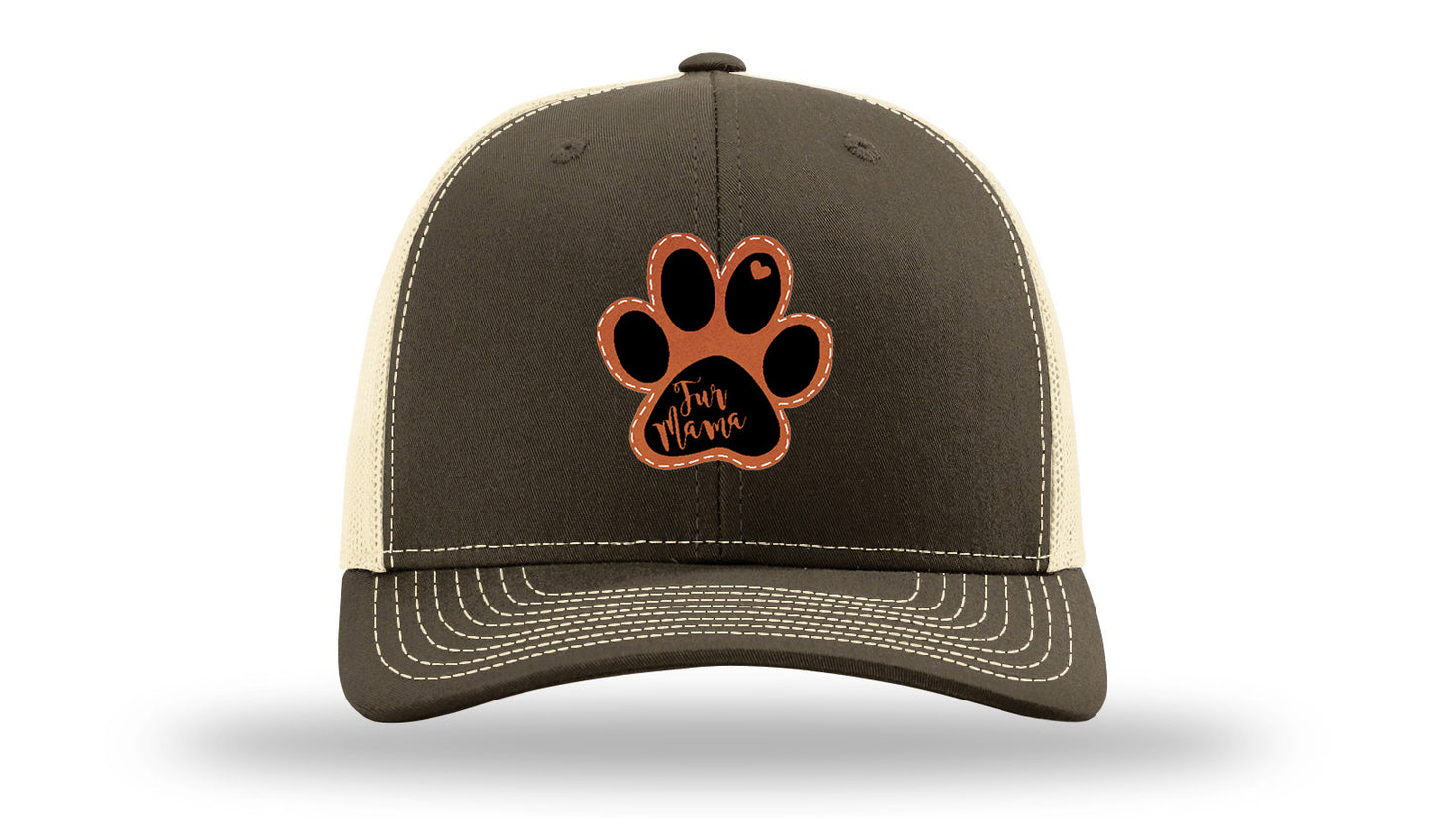 Fur Mama Leather Patch Richardson 112 Hat-Chocolate Chip/  Birch