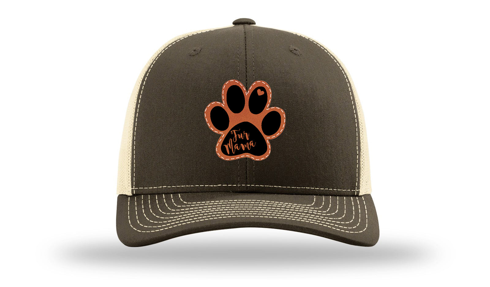Fur Mama Leather Patch Richardson 112 Hat-Chocolate Chip/  Birch
