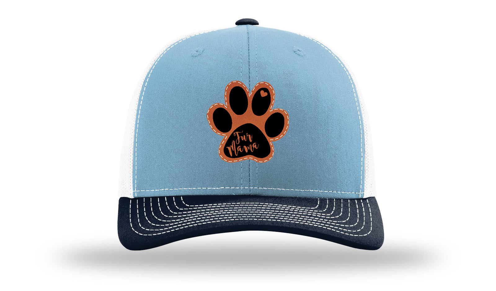 Fur Mama Leather Patch Richardson 112 Hat-Columbia Blue / White / Navy