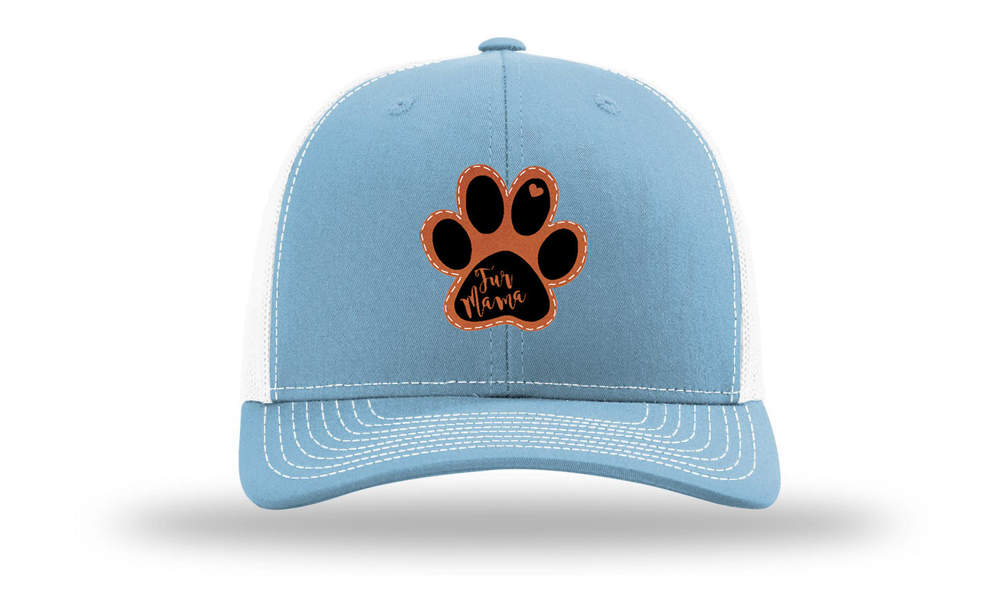 Fur Mama Leather Patch Richardson 112 Hat-Columbia Blue / White