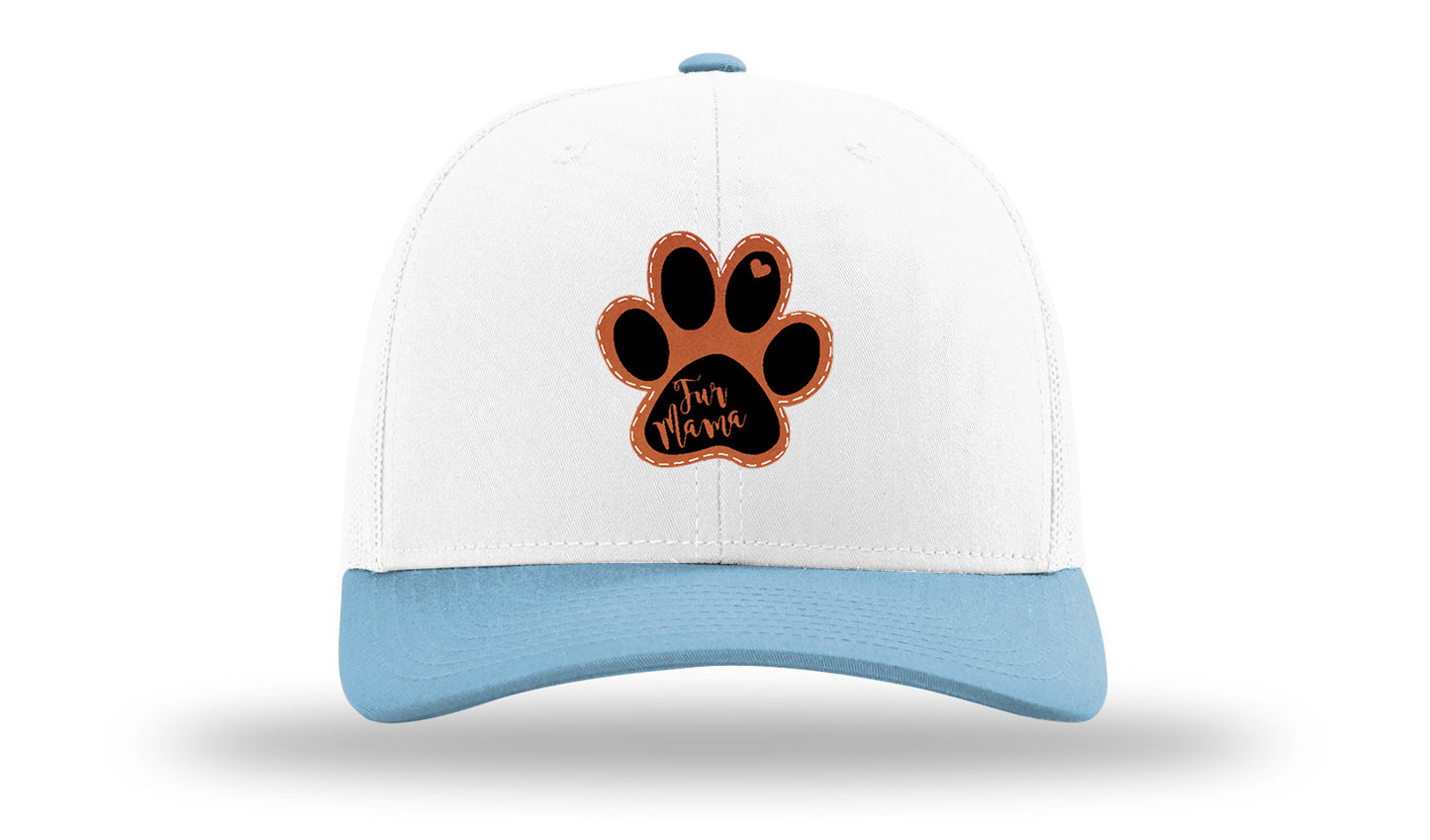 Fur Mama Leather Patch Richardson 112 Hat-White /Columbia Blue - CMB
