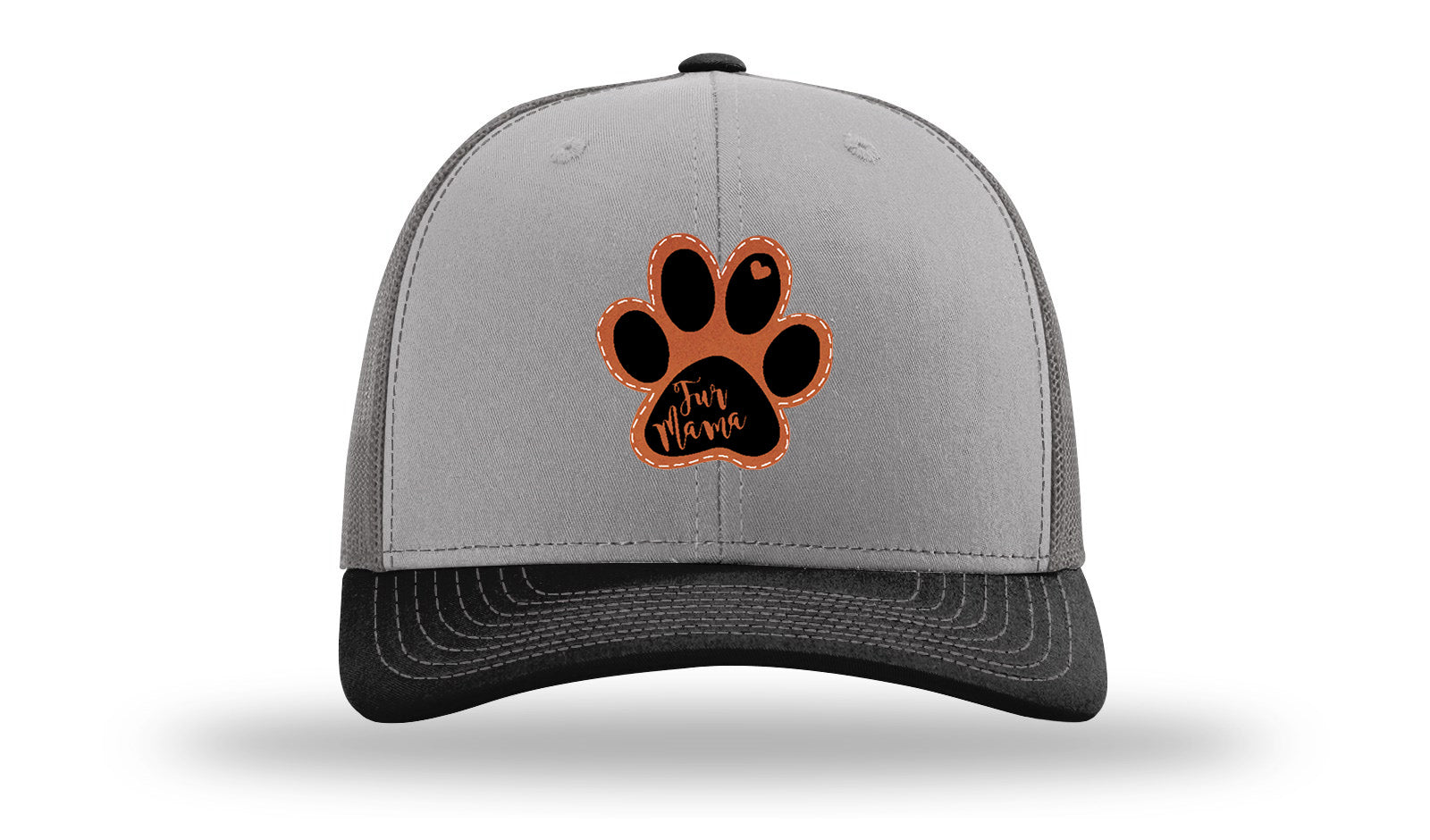 Fur Mama Leather Patch Richardson 112 Hat-Grey / Charcoal / Black
