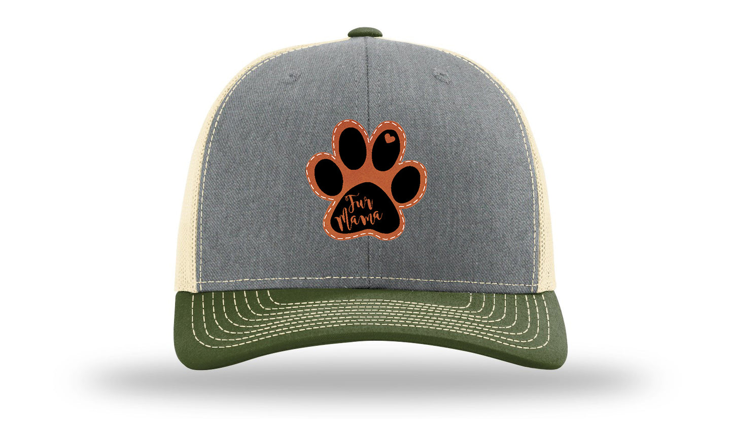 Fur Mama Leather Patch Richardson 112 Hat-Heather Grey / Birch / Army Olive