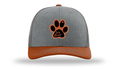 Fur Mama Leather Patch Richardson 112 Hat-Heather Grey / Charcoal / Dark Orange