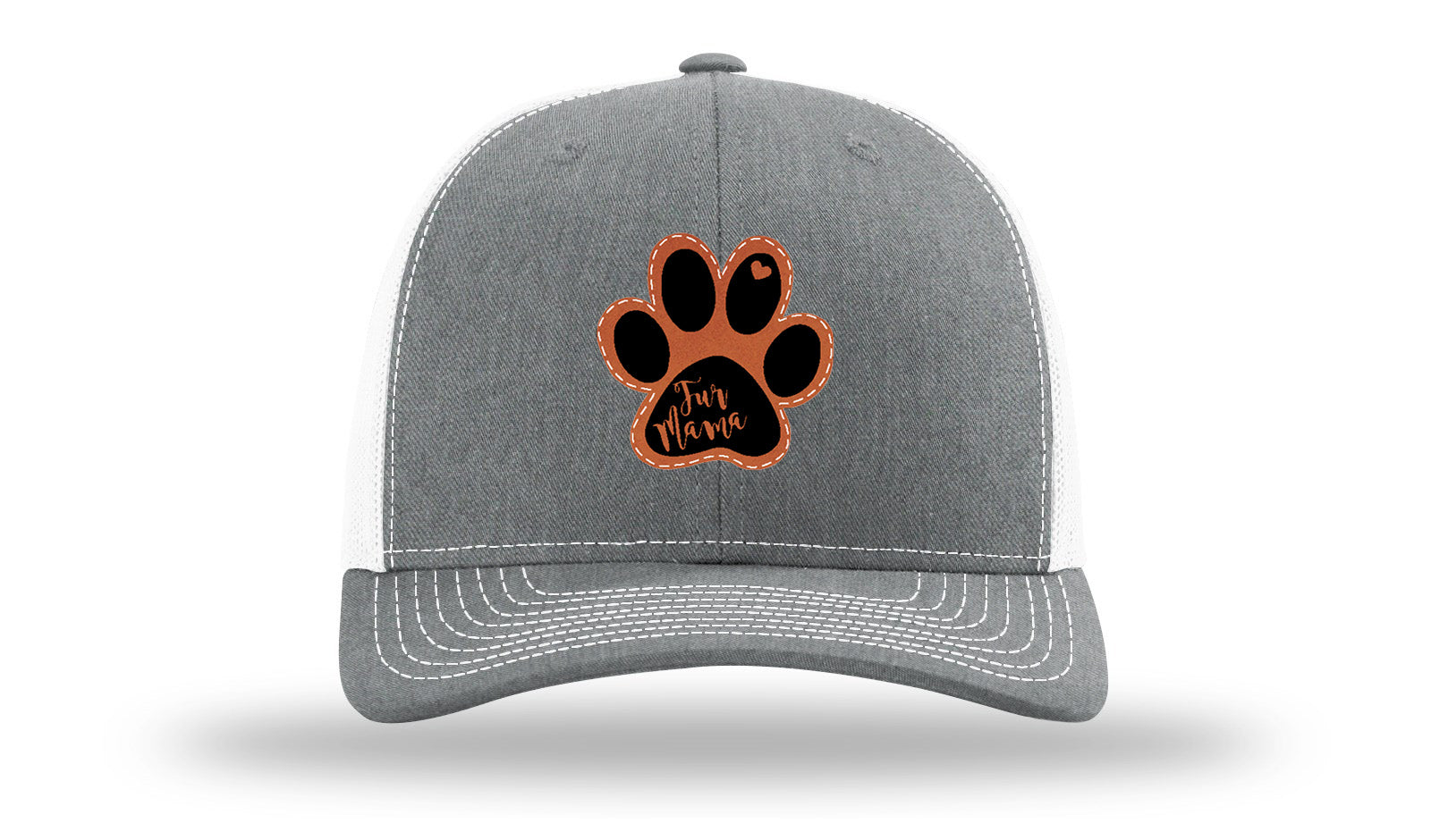 Fur Mama Leather Patch Richardson 112 Hat-Heather Grey / White
