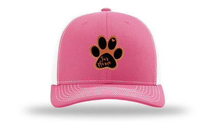 Fur Mama Leather Patch Richardson 112 Hat-Hot Pink / White