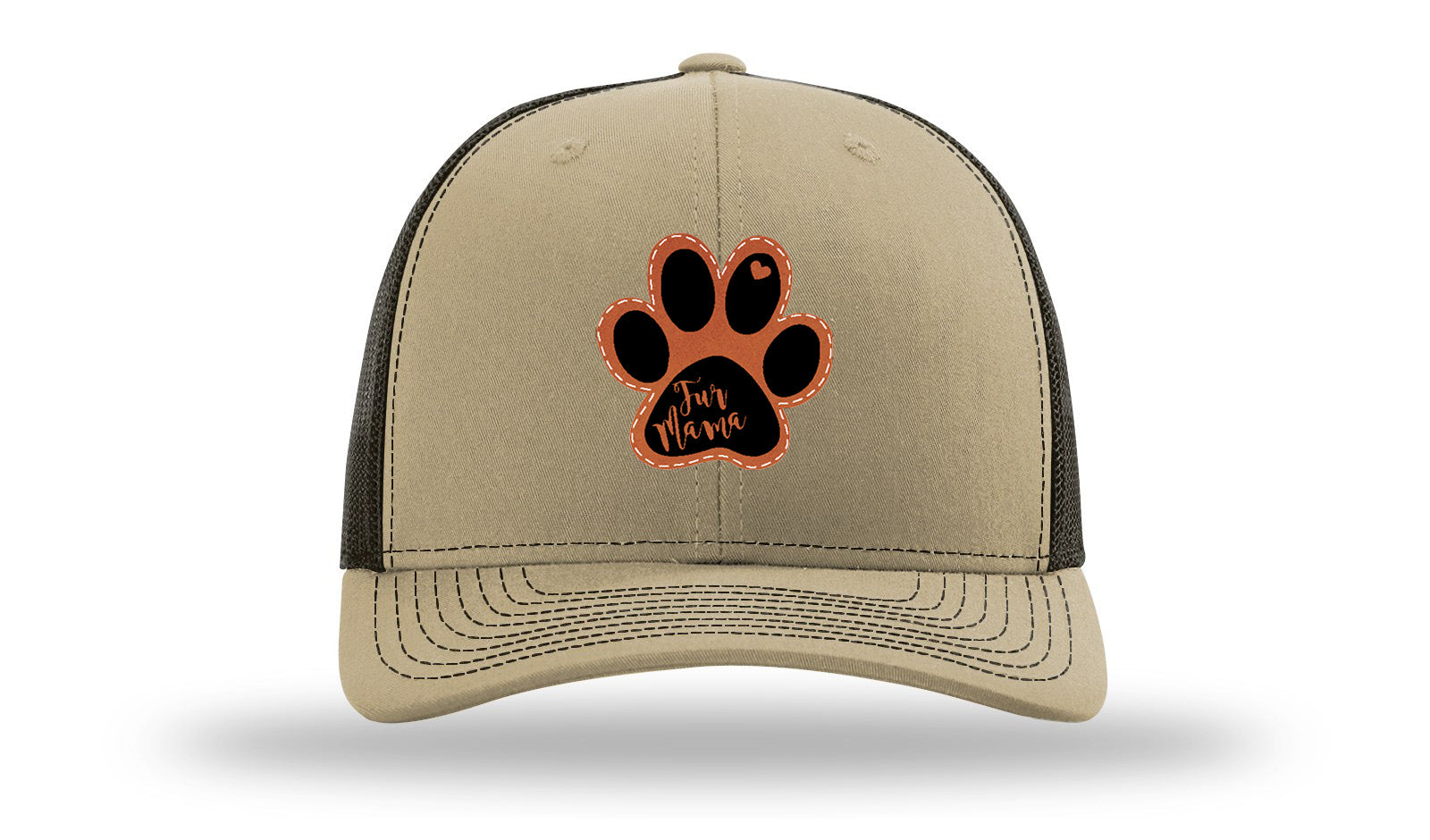 Fur Mama Leather Patch Richardson 112 Hat-Khaki / Coffee