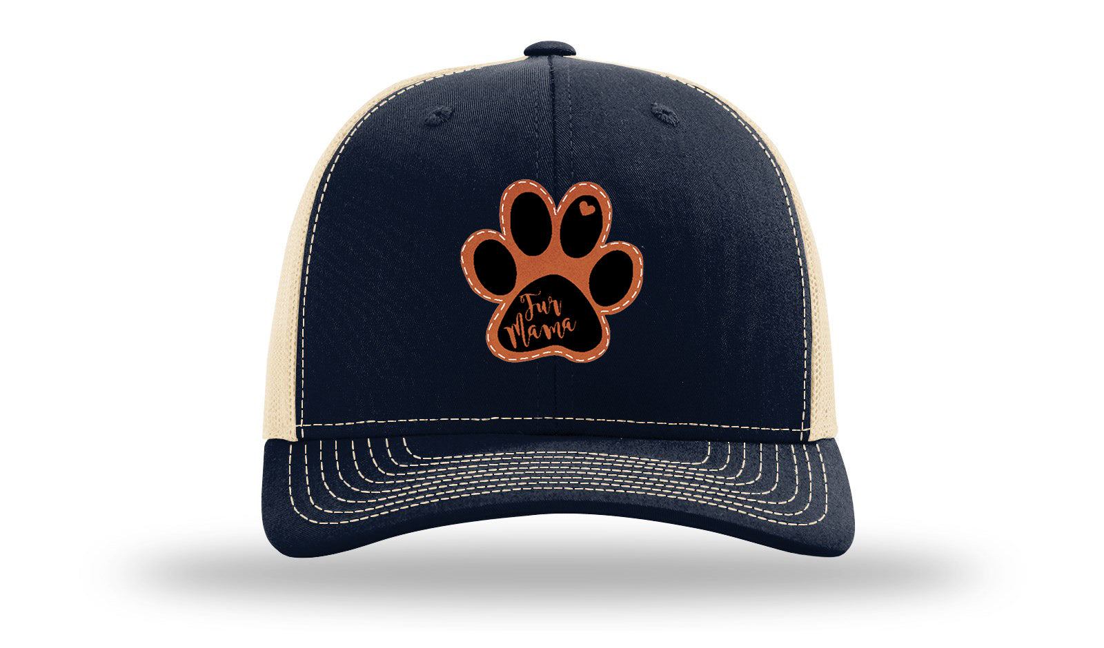 Fur Mama Leather Patch Richardson 112 Hat-Navy /  Khaki