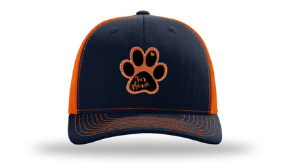 Fur Mama Leather Patch Richardson 112 Hat-Navy / Orange