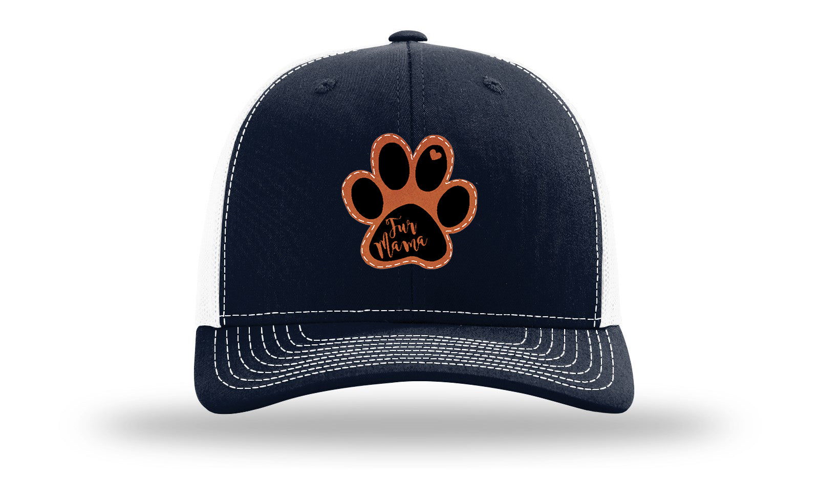 Fur Mama Leather Patch Richardson 112 Hat-Navy / White