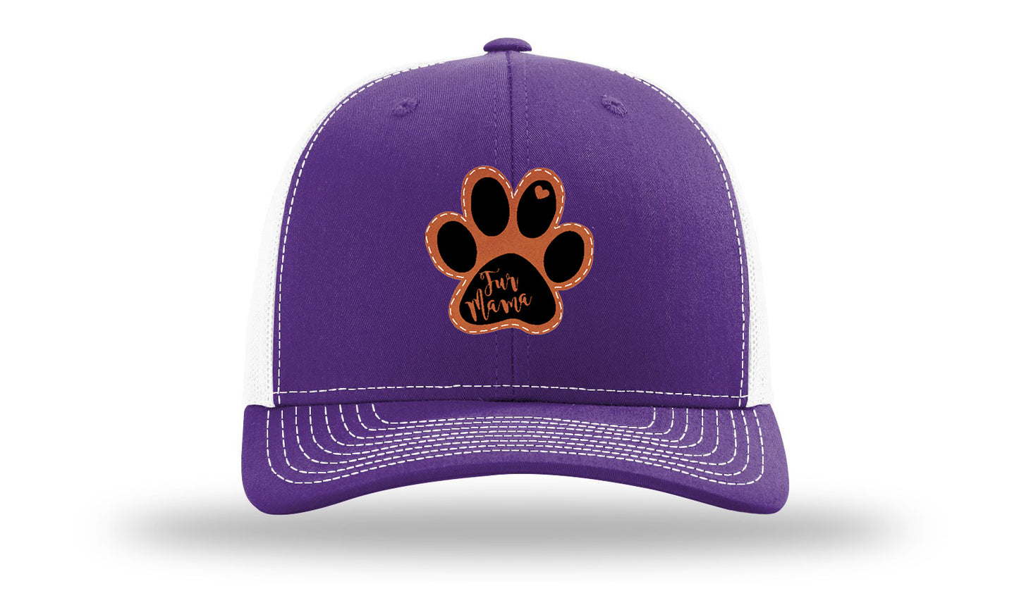 Fur Mama Leather Patch Richardson 112 Hat-Purple / White