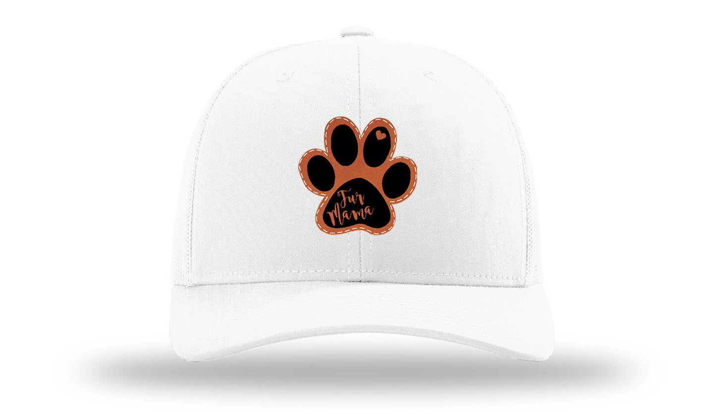 Fur Mama Leather Patch Richardson 112 Hat-White