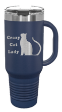 Load image into Gallery viewer, Crazy Cat Lady 40oz Handle Mug Laser Engraved
