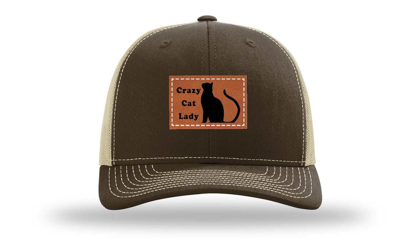 Crazy Cat Lady Leather Patch Richardson 112 Hat