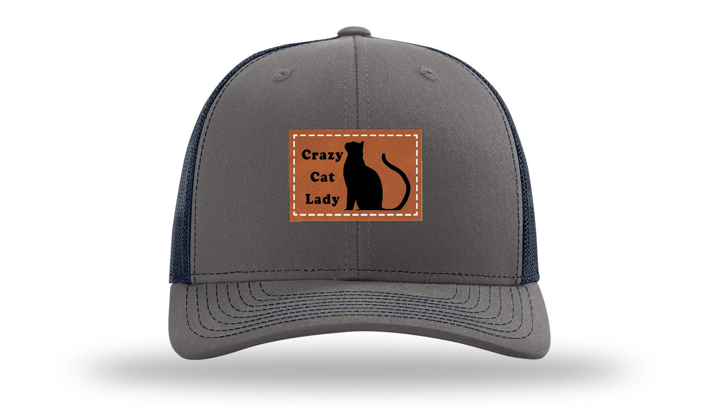 Crazy Cat Lady Leather Patch Richardson 112 Hat