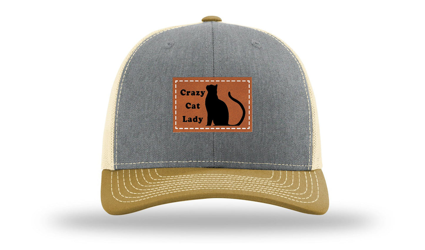 Crazy Cat Lady Leather Patch Richardson 112 Hat