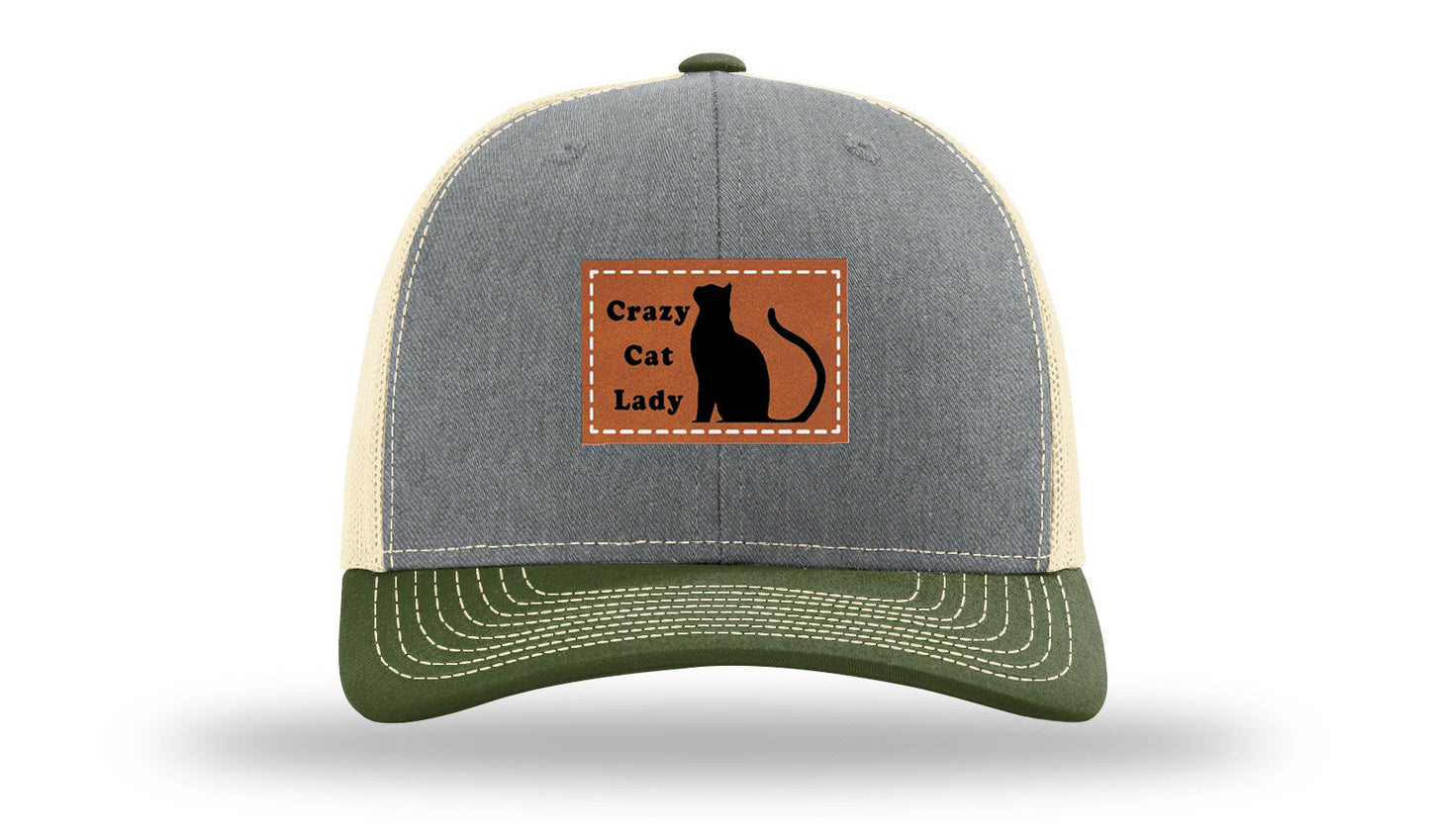 Crazy Cat Lady Leather Patch Richardson 112 Hat