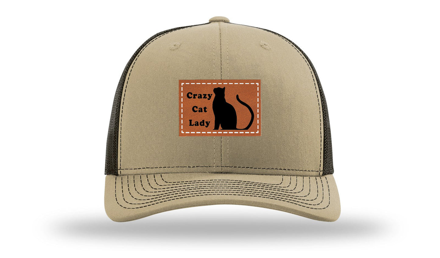 Crazy Cat Lady Leather Patch Richardson 112 Hat
