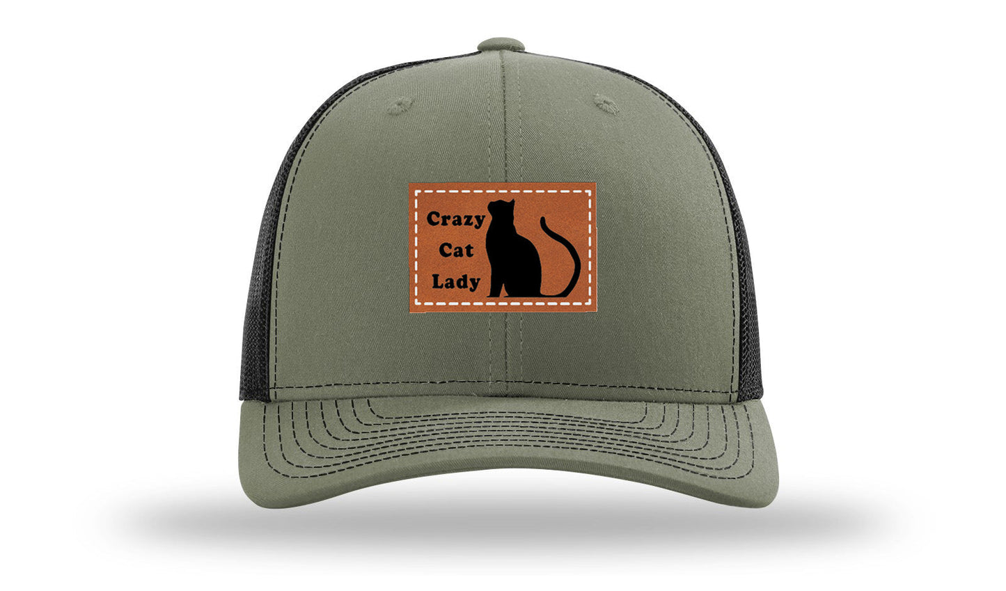 Crazy Cat Lady Leather Patch Richardson 112 Hat