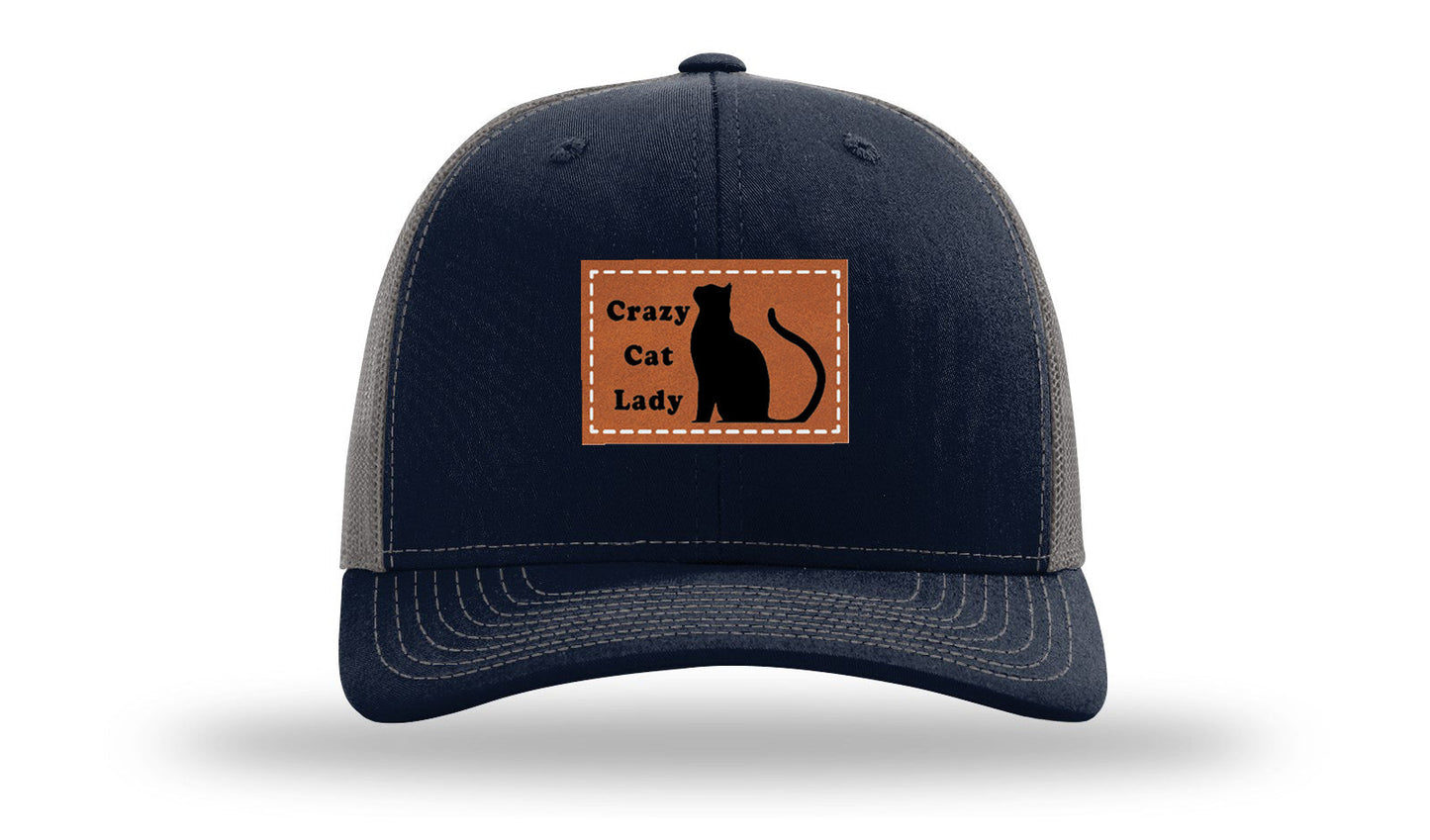 Crazy Cat Lady Leather Patch Richardson 112 Hat