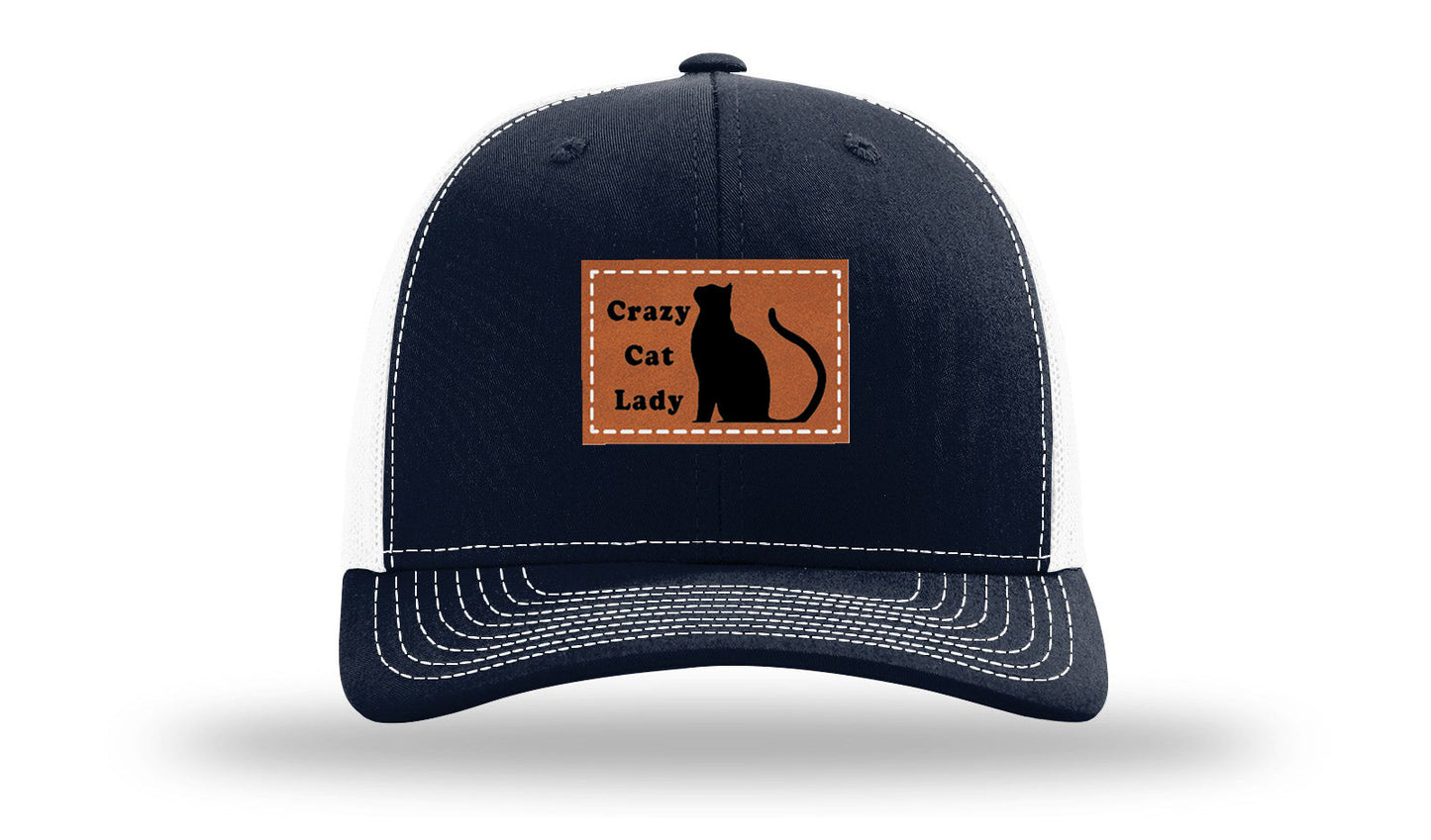 Crazy Cat Lady Leather Patch Richardson 112 Hat