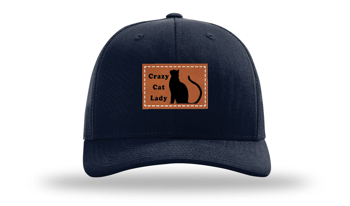 Crazy Cat Lady Leather Patch Richardson 112 Hat