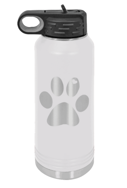 Paw Love - 32oz Water Bottle Laser Engraved- White