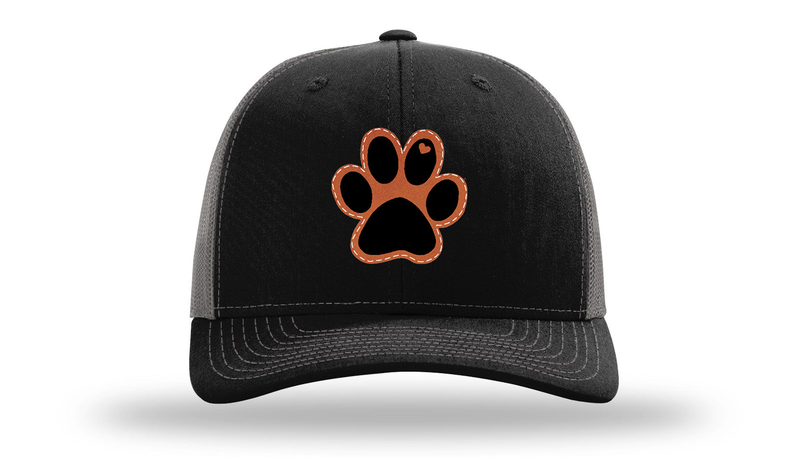 Paw Love Leather Patch Richardson 112 Hat-Black / Charcoal