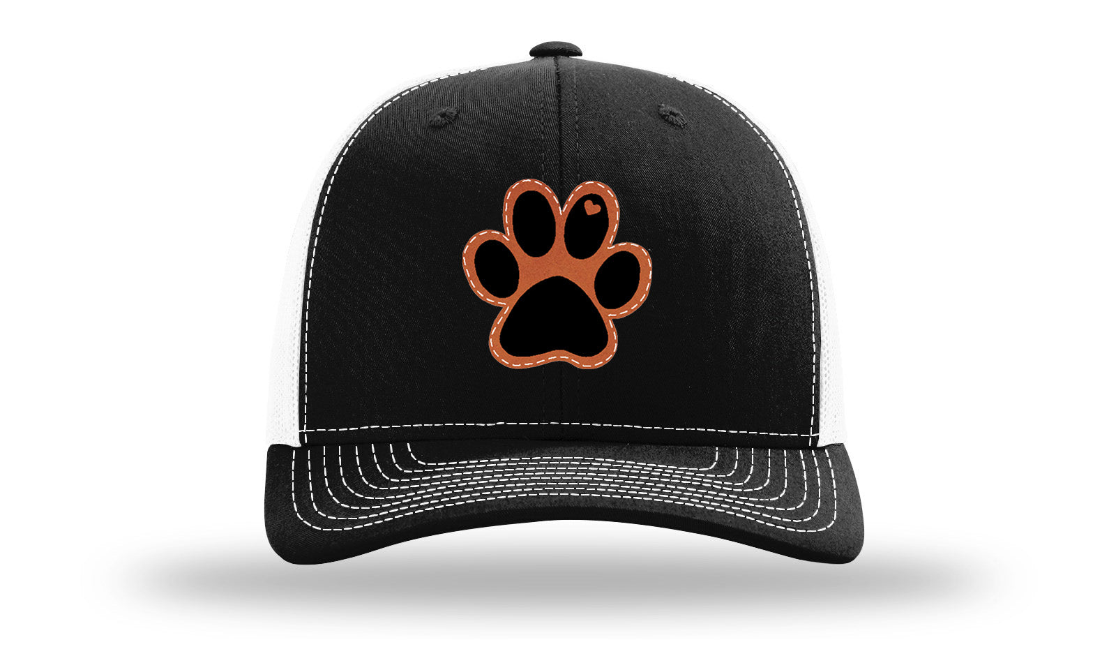 Paw Love Leather Patch Richardson 112 Hat-Black / White