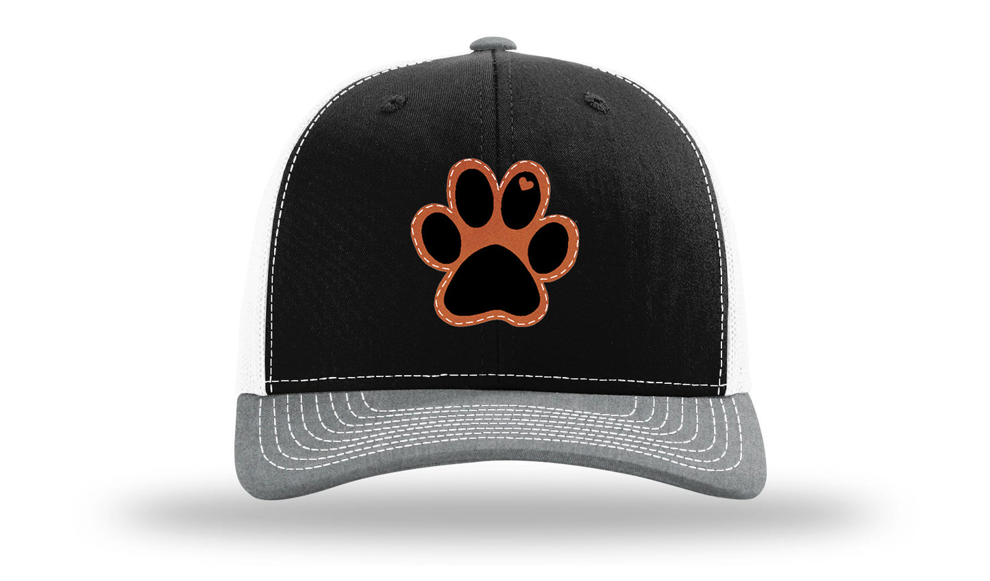 Paw Love Leather Patch Richardson 112 Hat-Black / White / Heather Grey