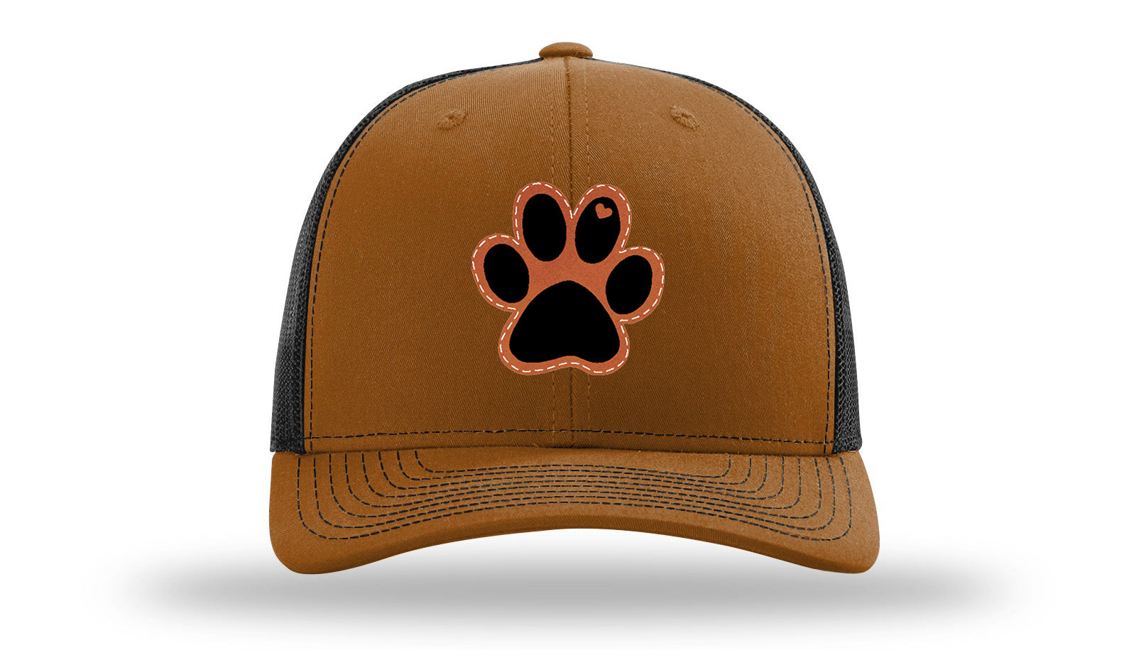Paw Love Leather Patch Richardson 112 Hat-Caramel / Black