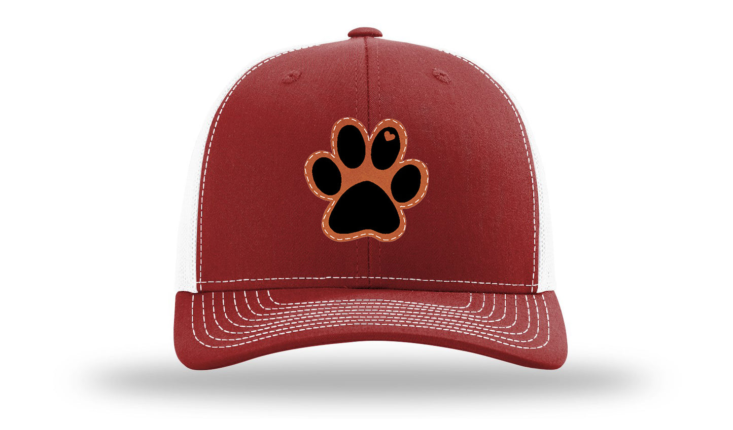 Paw Love Leather Patch Richardson 112 Hat-Cardinal / White