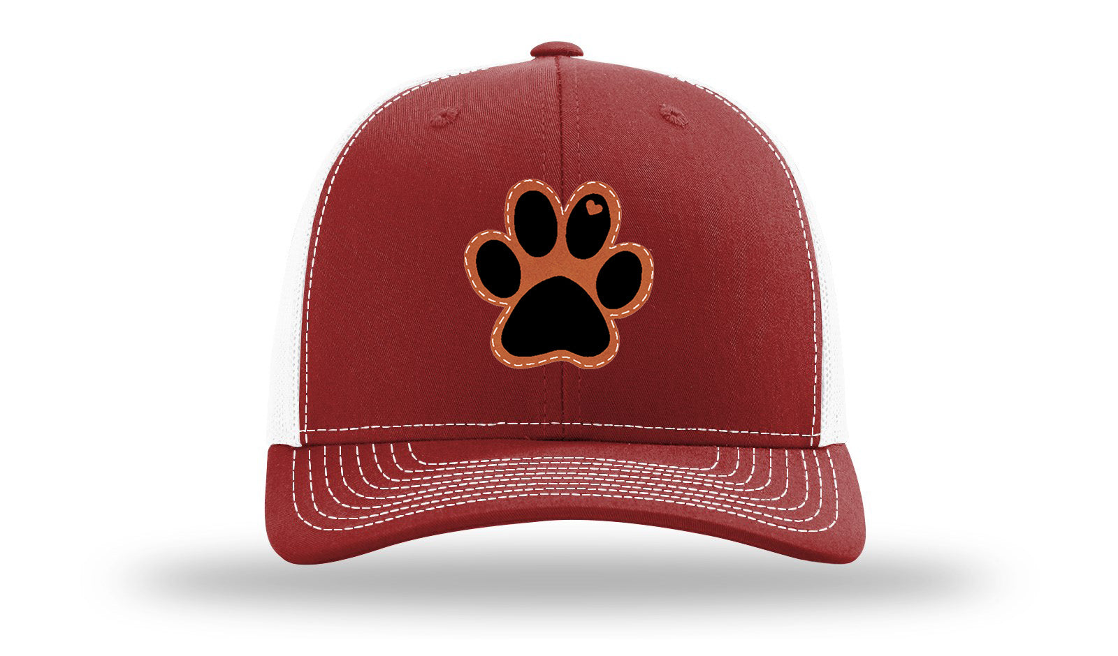 Paw Love Leather Patch Richardson 112 Hat-Cardinal / White