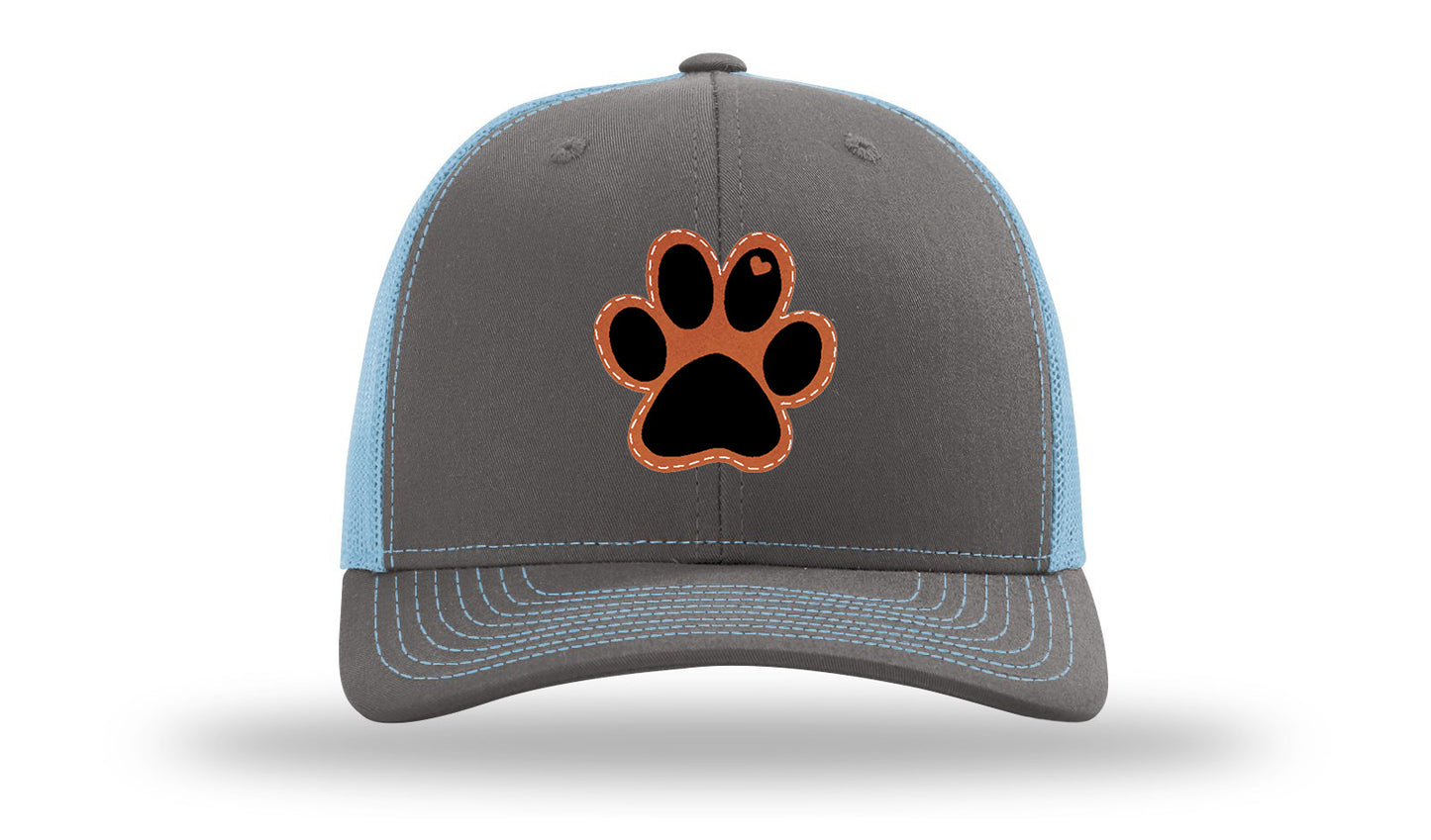 Paw Love Leather Patch Richardson 112 Hat-Charcoal / Columbia Blue