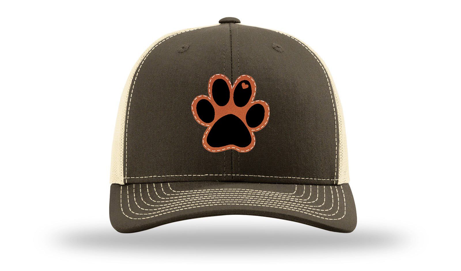 Paw Love Leather Patch Richardson 112 Hat-Chocolate Chip/  Birch