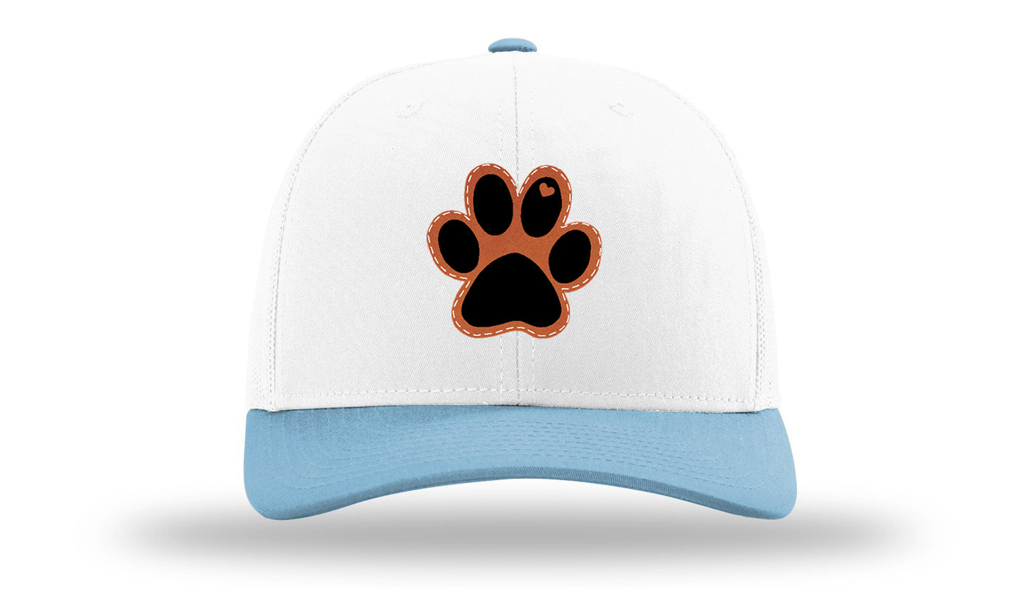 Paw Love Leather Patch Richardson 112 Hat-White /Columbia Blue - CMB