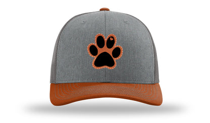 Paw Love Leather Patch Richardson 112 Hat-Heather Grey / Charcoal / Dark Orange
