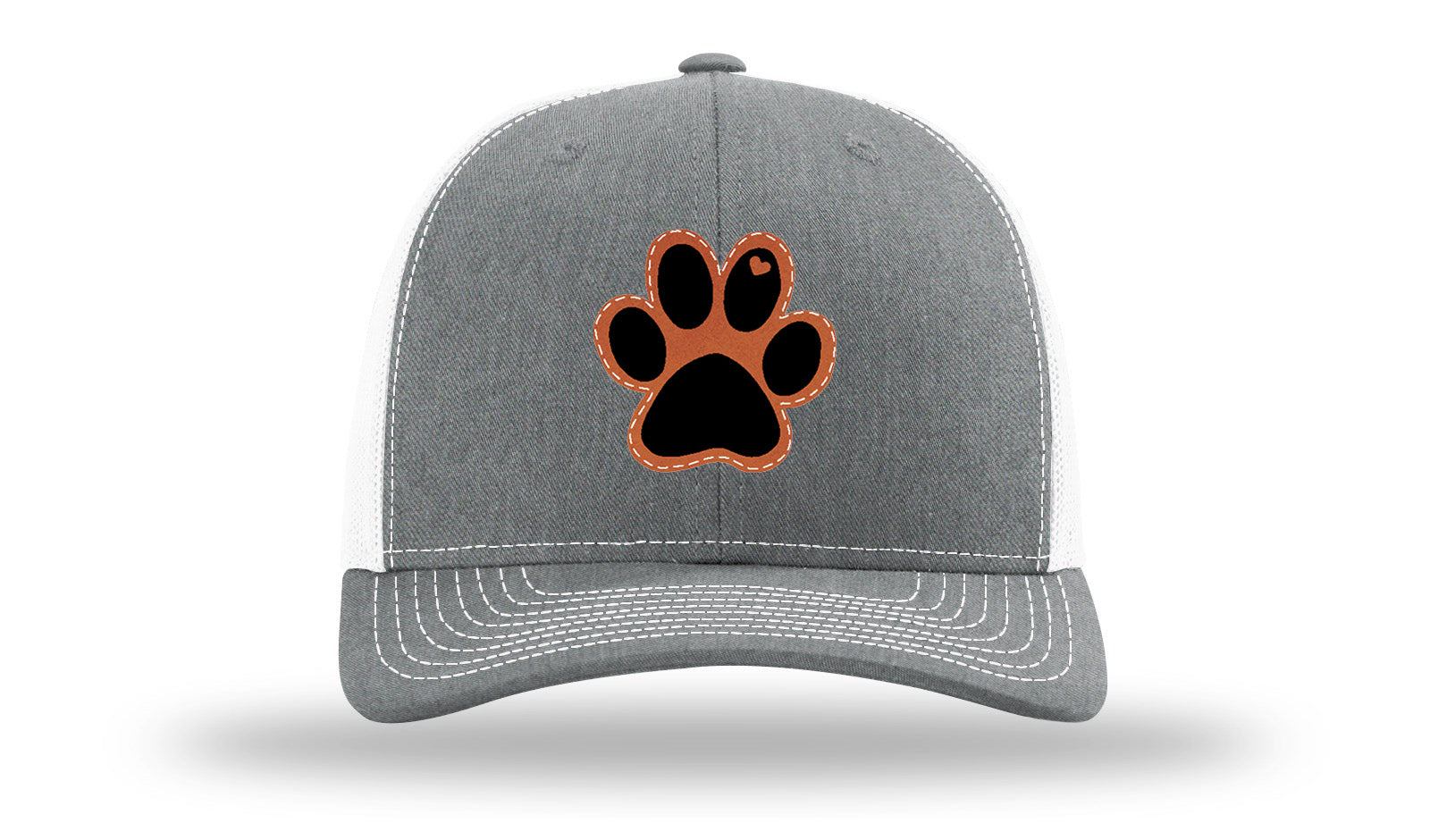 Paw Love Leather Patch Richardson 112 Hat-Heather Grey / White