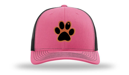 Paw Love Leather Patch Richardson 112 Hat-Hot Pink / Black